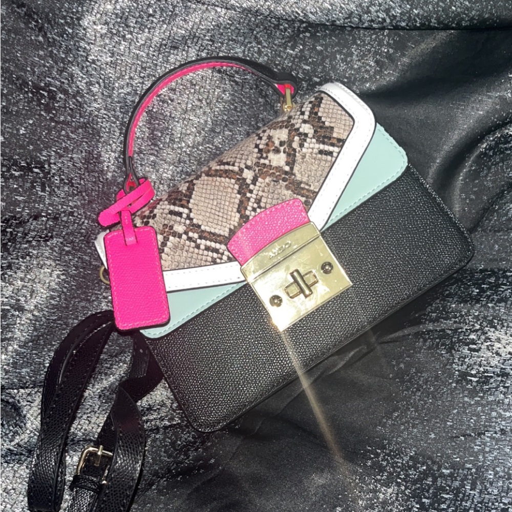 Aldo mini purse black pink and snake print